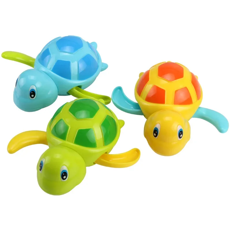 Pojedyncza sprzedaż Cute Cartoon Animal Tortoise Classic Baby Water Toy Infant Swim Turtle Wound-up Chain Clockwork Kids Beach Bath Toys