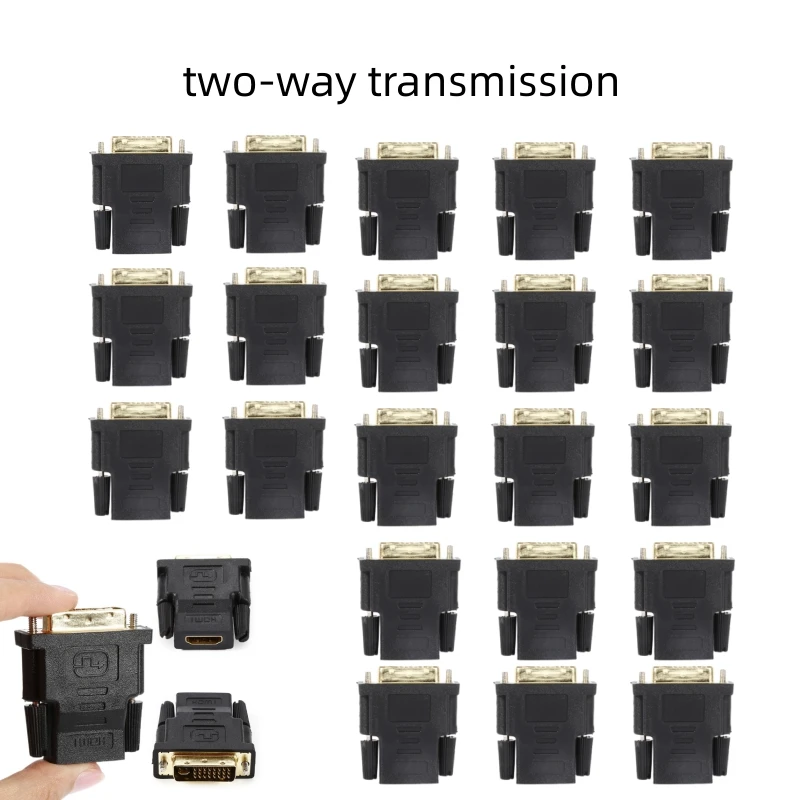 5/3/1pcs Professional Golden-Plated Two Way Converter Adapter DVI Male To HDMI Female Adapter HDMI To DVI Male Converter Adapter