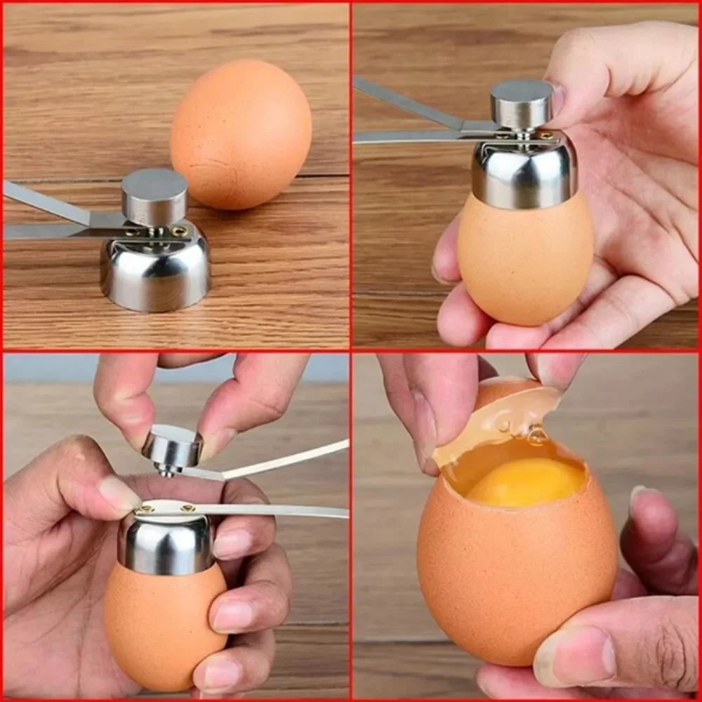 NEW Eggshell Topper Cutter Stainless Steel Egg Cracker Opener Remover Stonego Kitchen Tools