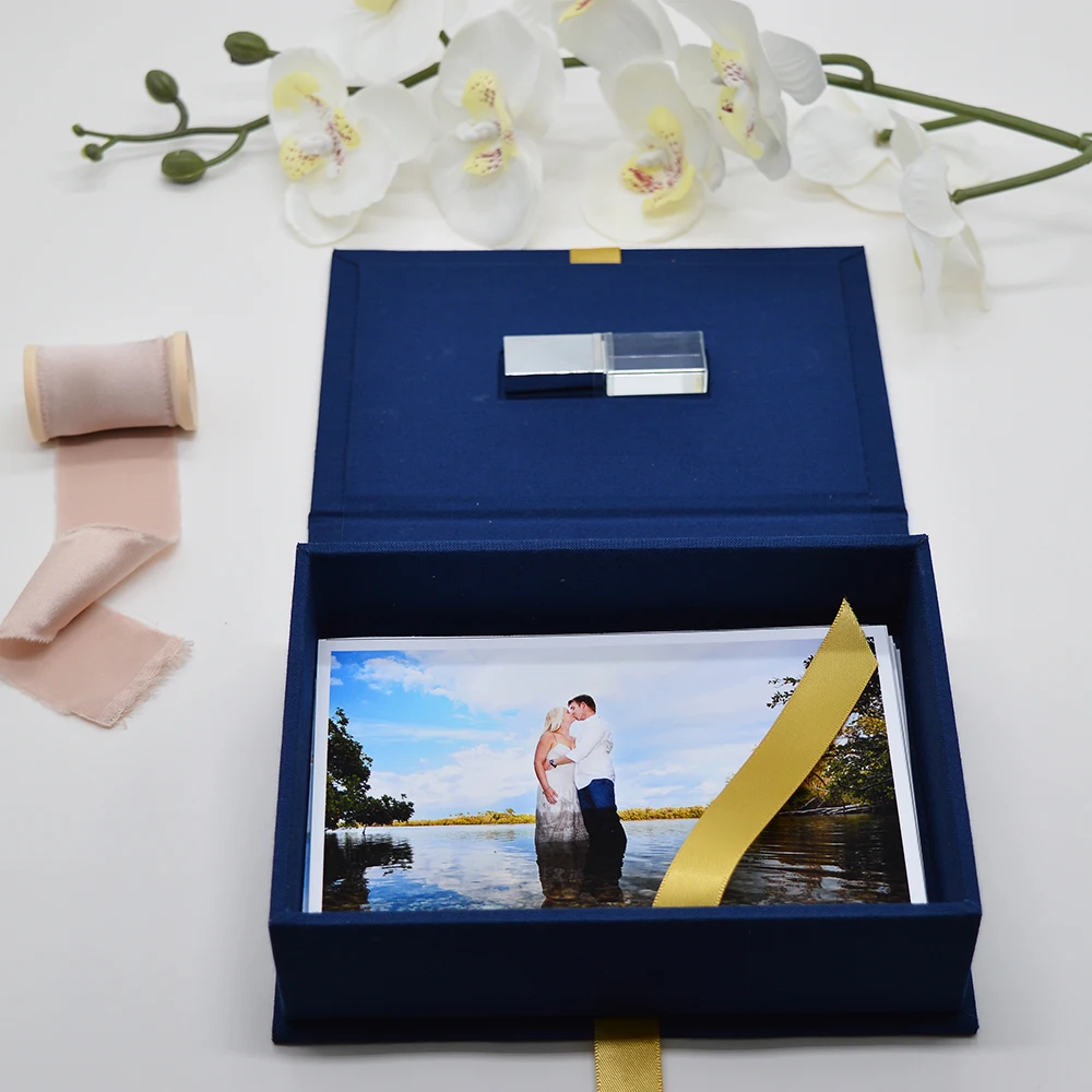 

2026 Customizable memory stick storage box for personalized USB gift boxes for photos and memories