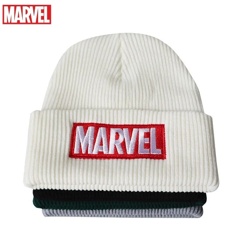 

Marvel Anime Cartoon Peripherals Embroidered Knit Hats Beanie Fashion Versatile Personalized Cold-Resistant Hats for Men Women