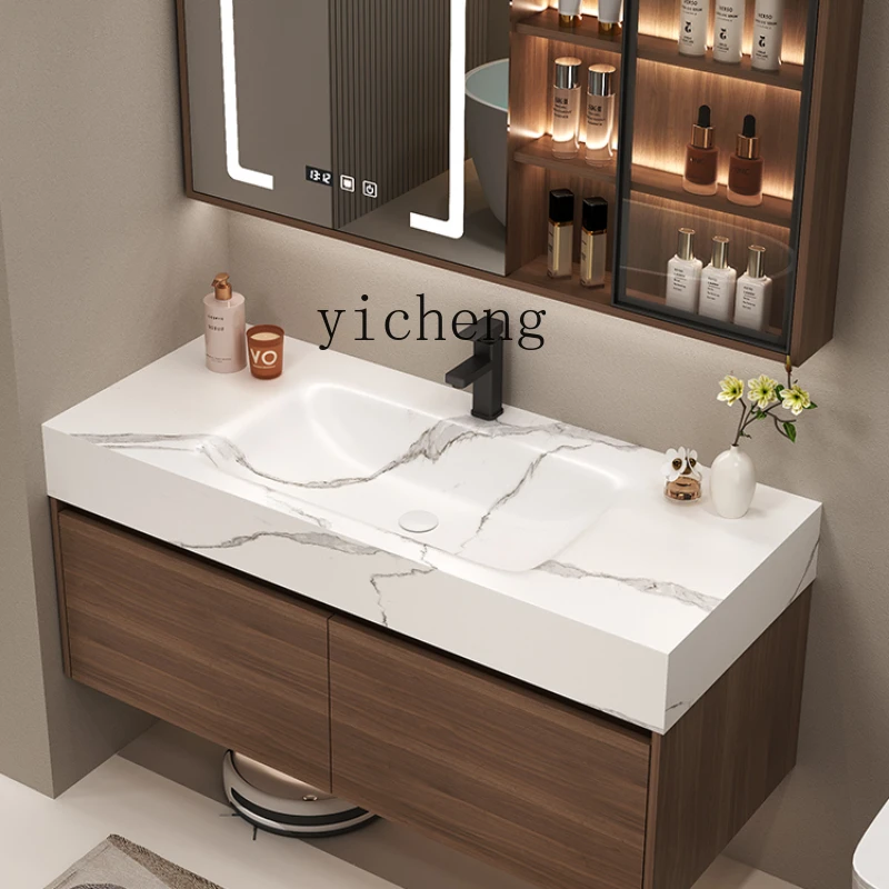 ZF Stone Plate Hot Bend Whole Washbin Bathroom Cabinet Combination Sink Wash Basin Basin Cabinet