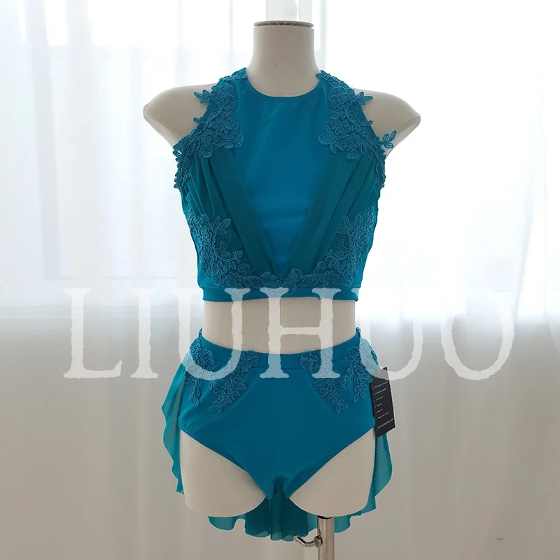 

LIUHUO Blue Lyrical Dancing Dress for Performance Color Pole Skirt Factory Customize