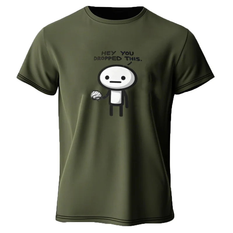Camiseta divertida para hombre, Tops de verano, por favor use tu cerebro, camisetas con estampado estúpido, camiseta de