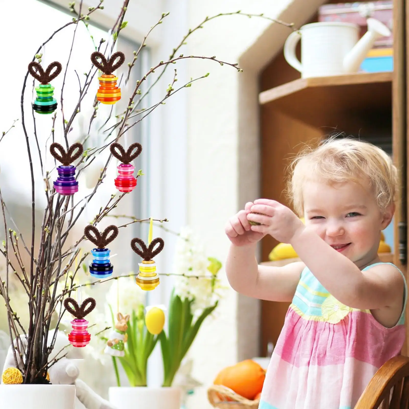 

Наборы для украшения пуговиц: декорации в виде пасхальных кроликов, пуговицы-кролики для дома, квартиры, школы, вечеринок, семейных встреч