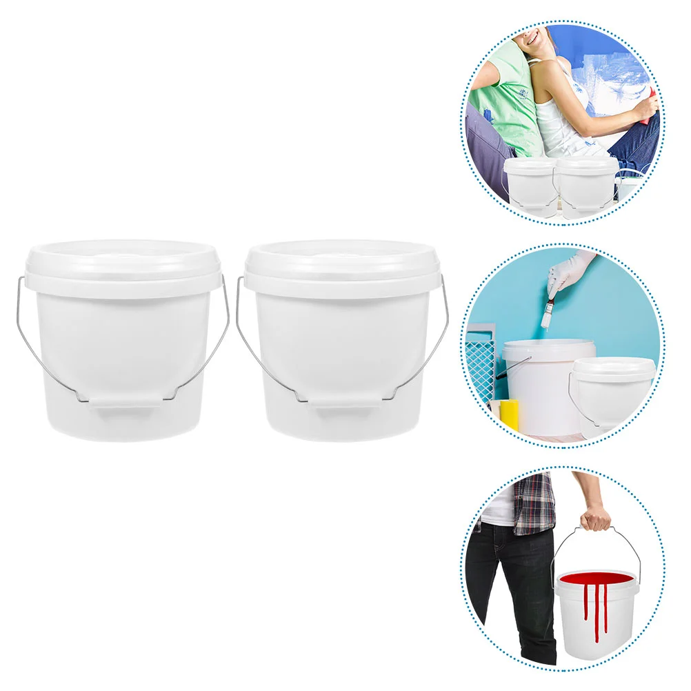 2pcs 4L สีขาว PP เหล็กสีถังฝาปิดสําหรับสารเคมีเม็ดสีปลอดภัย Anti Leak Easy ขนส่งอุตสาหกรรมภาพวาด