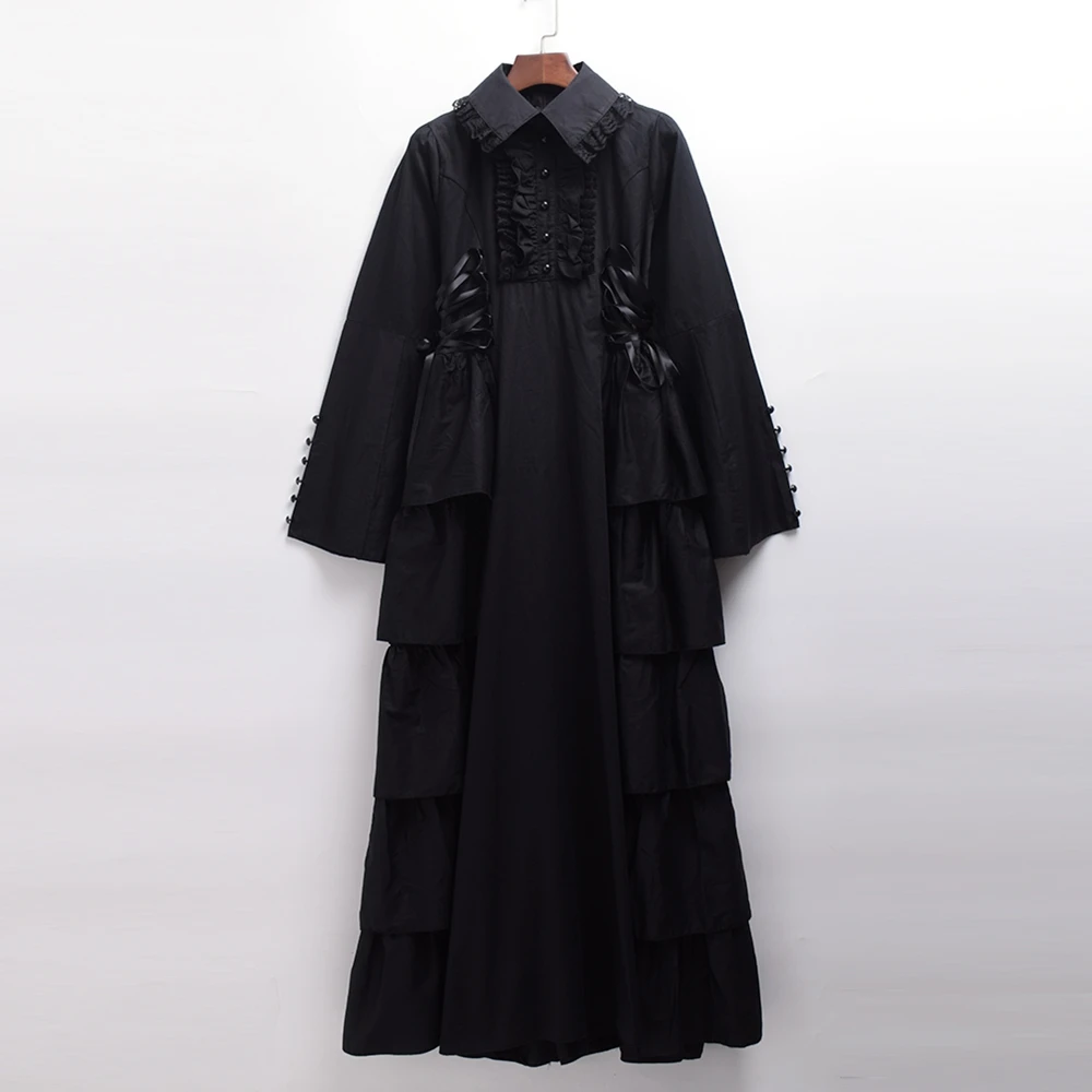 Black Gothic Victorian Dress Steampunk Medieval Renaissance Civil War Ball Gown Costumes