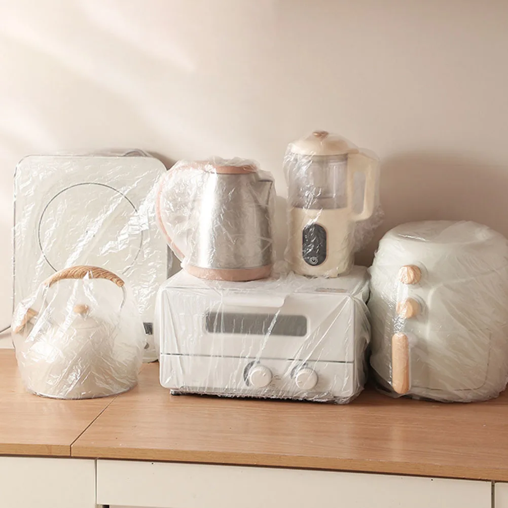 

20Pcs Clear Dust Cover for Small Appliance Disposable Plastic Cover Elastic Fit for Rice Cooker Oven Microwave Bread Maker