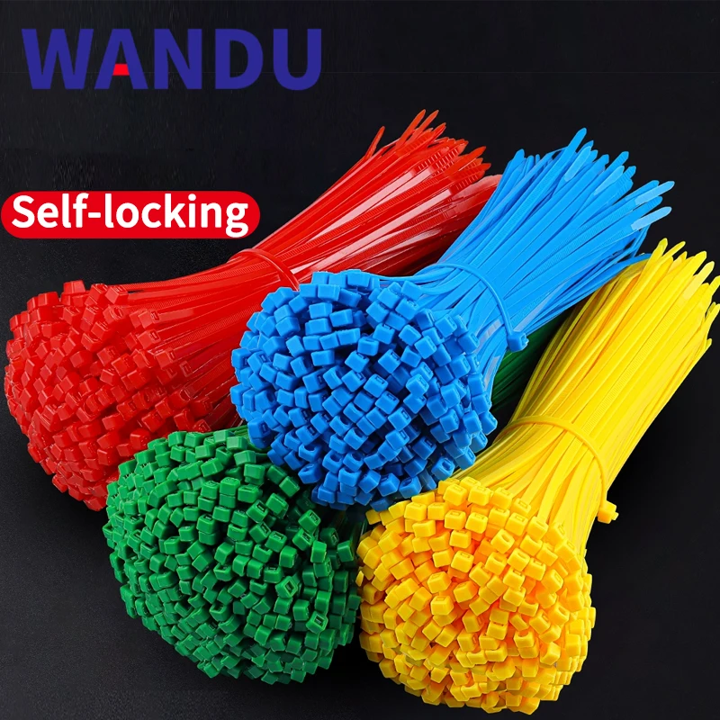 

3*150/3*200mm Self-Locking Nylon Cable Ties 6 Inch 100PCS Plastic Zip Tie Binding Wrap Straps Fastening Loop Home Office