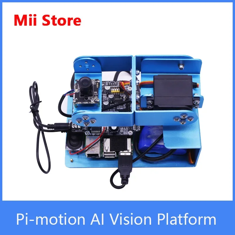 روبوت منصة رؤية Pi-motion AI، يدعم برمجة Python OpenCV AI الذكاء الاصطناعي، مناسب لـ Raspberry Pi 4B/3B+
