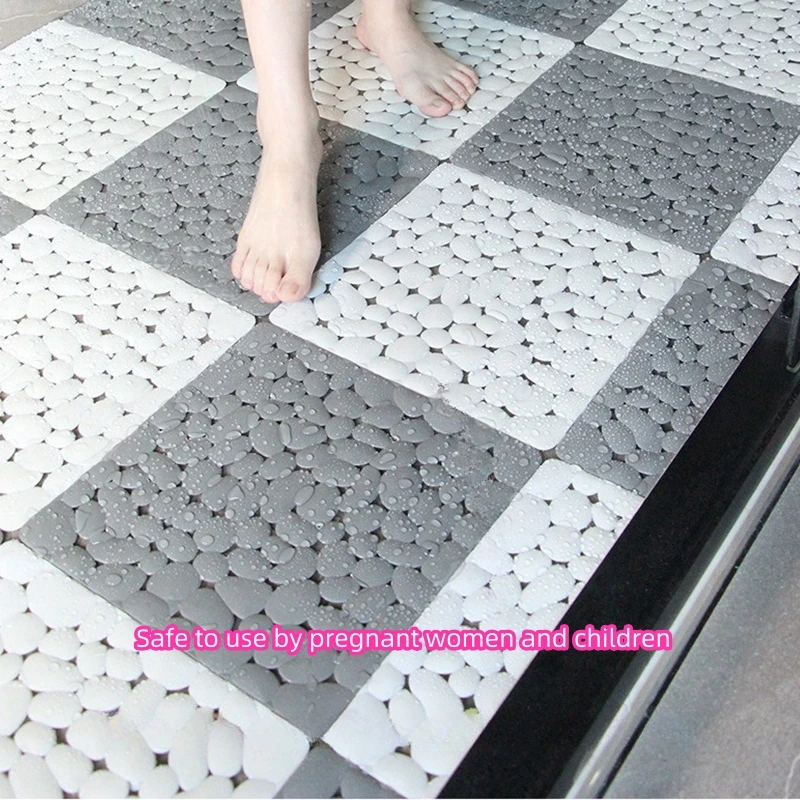 1pc Non-slip Bathroom Foot Mat Waterproof Rug Bathroom Carpet Anti Slip Suction 3D Feet Floor Mat Splicing Massage Shower Mat