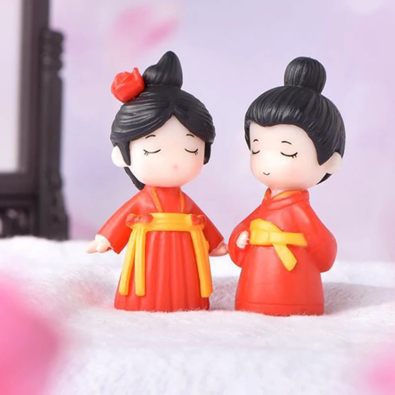 

Miniature Ancient Couple Figurines Craft Fairy Garden Bonsai Wedding Decor Gift