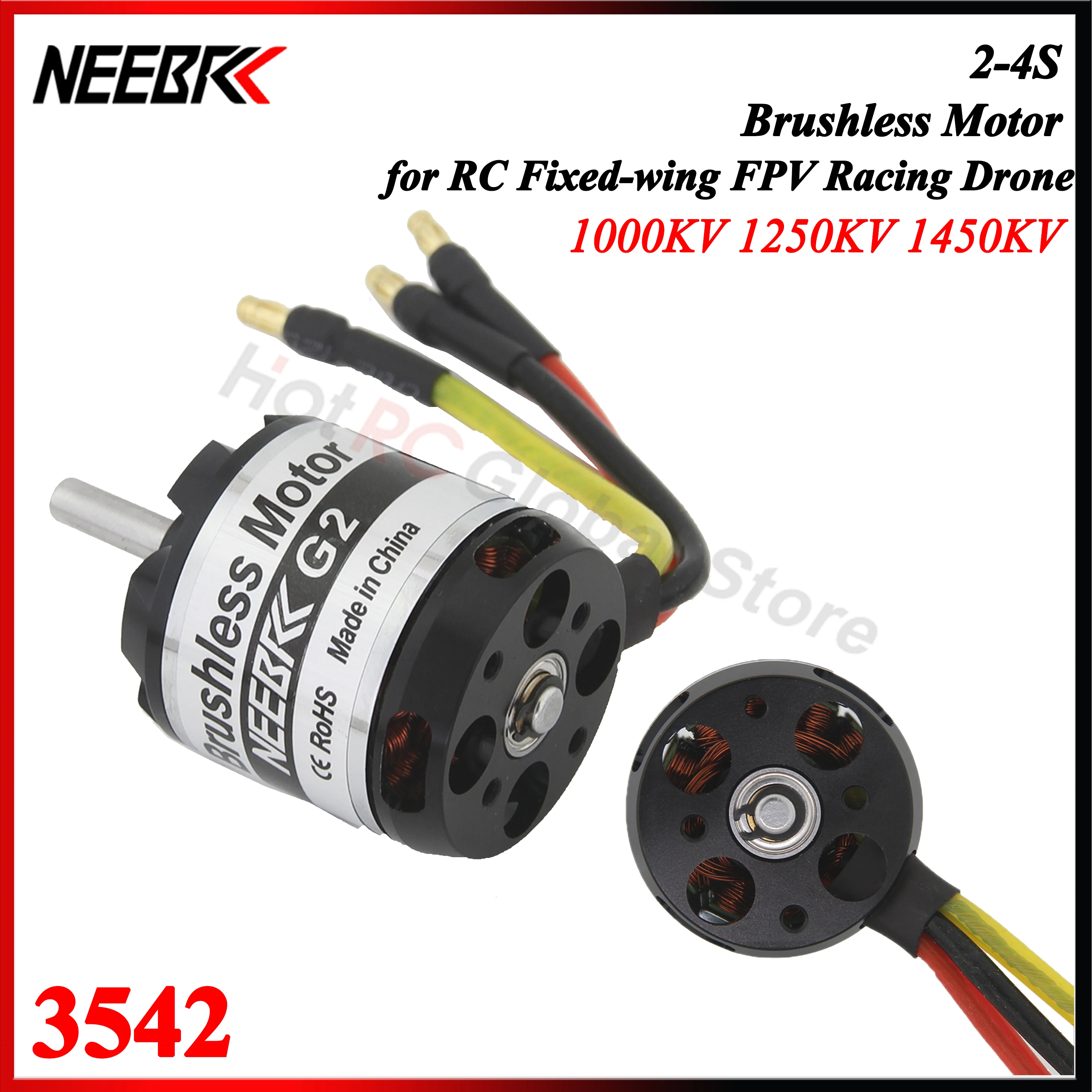 NEEBRC 3542 1000KV 1250KV 1450KV 2-4S Outrunner Brushless Motor for RC Fixed-wing Airplane FPV Racing Drone Engine Quadcopter