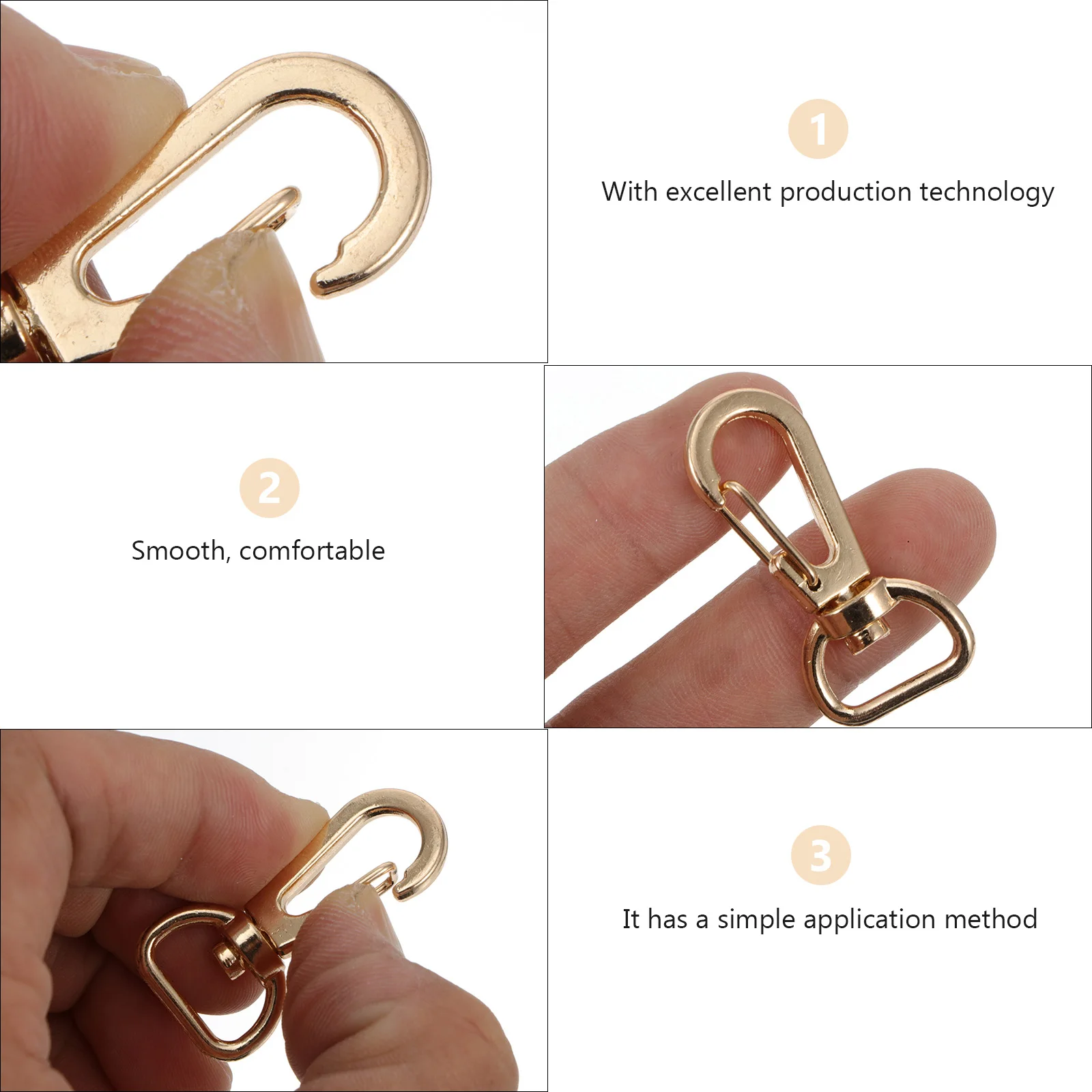 

20pcs Golden Buckle Hanging Buckle Hooks Alloy Durable Luggage Accessories Keychains Jewelry Pendants Travel Bag Rivets