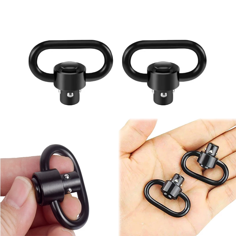 2Pcs 1.25in QD Sling Swivel Mount, Push‑Button Quick Detach 360° Rotatable  Adapter for Two‑Point Strap Outdoor Sports