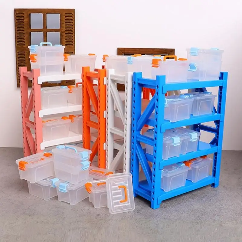 MultiTier Poppenhuis Opbergplank Organisator Box Voor Miniatuur Speelgoed En Model Display Magazijn Scène Instelling Accessoires