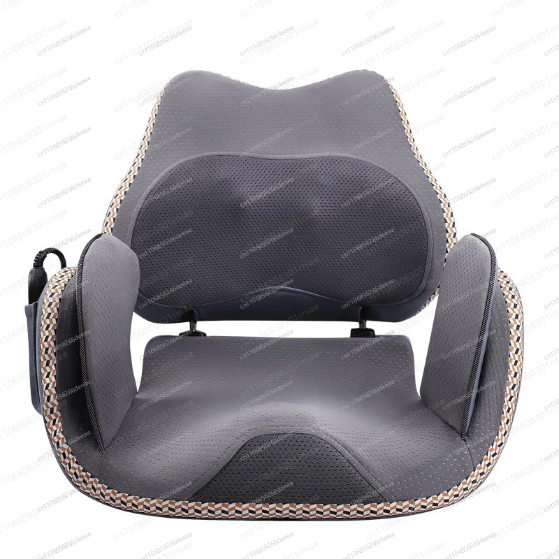 Foldable Waist & Hip Massage Cushion – Airbag Compression + Vibration + Heat + Kneading 6 Adjustable Modes for Customized Relief