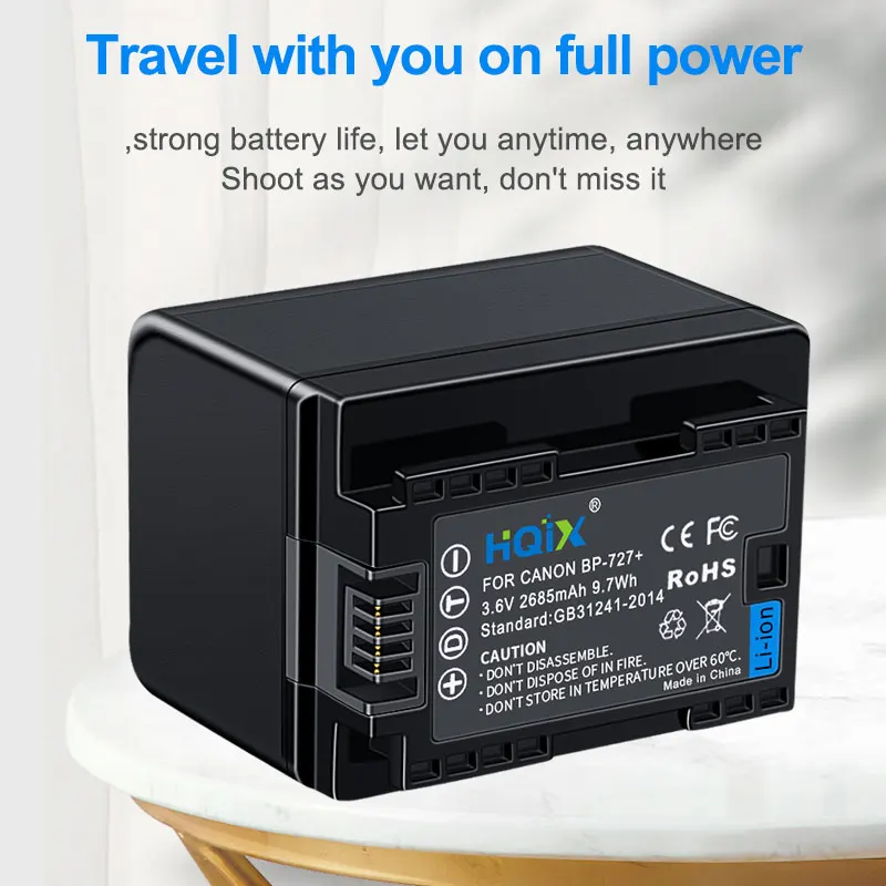 HQIX สําหรับ Canon iVIS HF R82 VIXIA HF R30 R32 R300 R600 LEGRIA HF M500 M506 M56 M52 M50 กล้อง BP-727 Dual Charger แบตเตอรี่