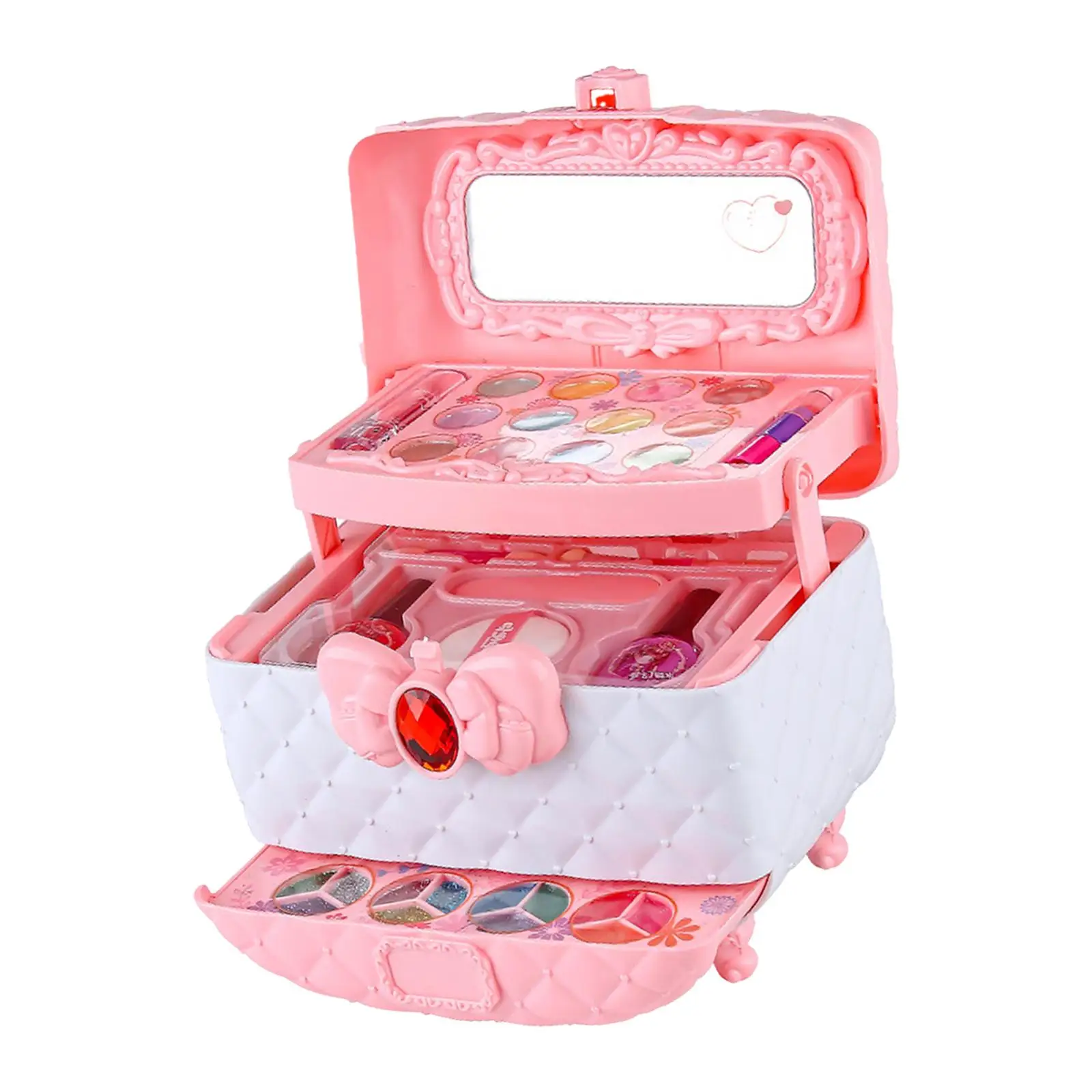 Kids Makeup Set with Mirror Makeup Vanity Toy for Girls Kids Birthday Gifts