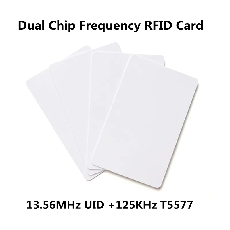 rfid inteligente dupla frequencia chip cartao 125khz t5577 em4305 regravavel cracha 1356mhz uid mutavel copia token chave 10 pecas 01