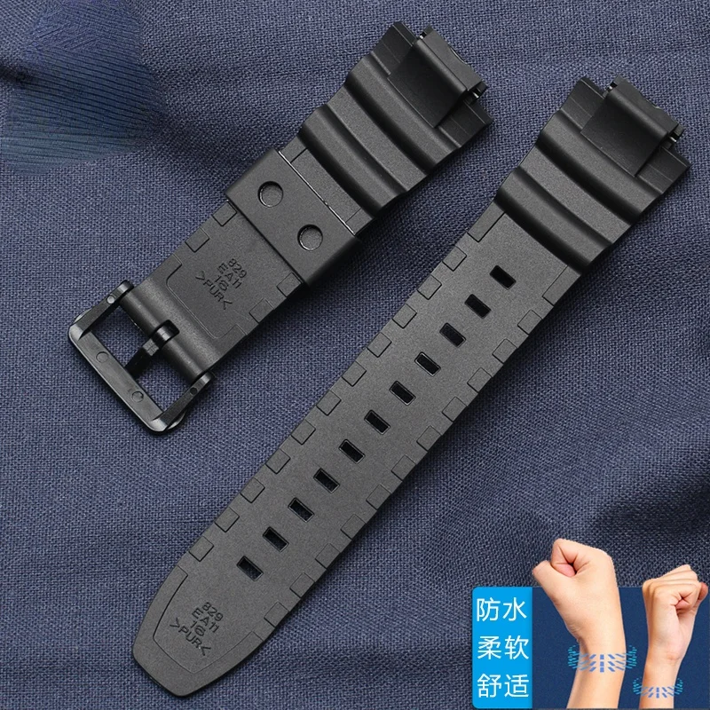 For Casio 5434 MCW-100H/110h W-S220 HDD-S100 Series Waterproof Sweat-Proof Resin Watch Strap Accessories 16mm Wrist Strap