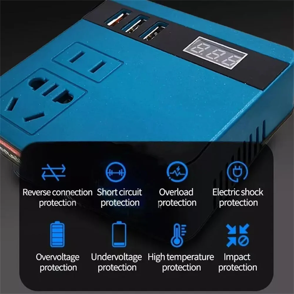 

110V/220V 120W Electric Tool Battery Inverter Adapter DC 18-21V To AC 220V Outdoor Work Inverter DC To AC Inverter fit Makita