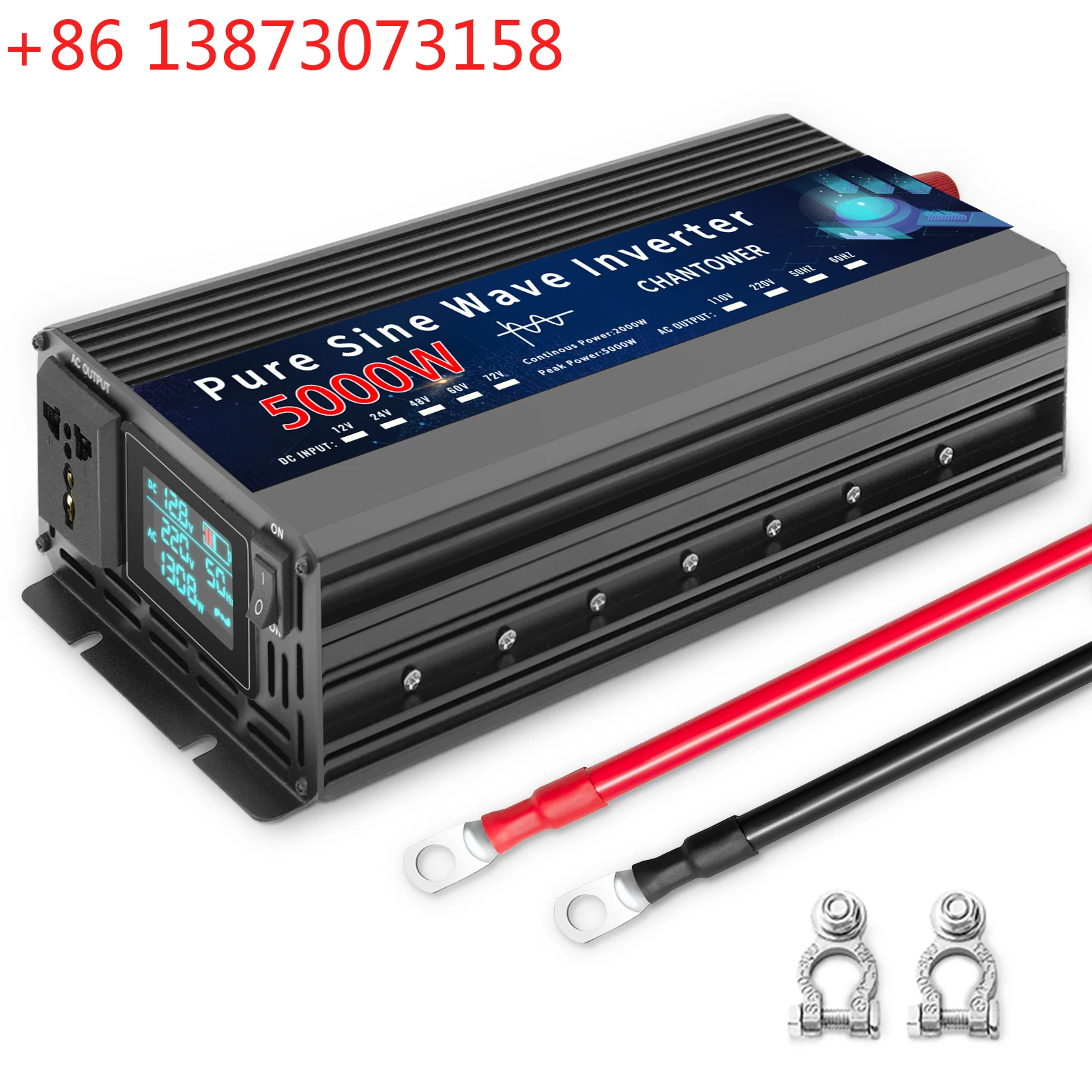 

Инвертор с чистой синусоидой 12В 220В 1000Вт-5000Вт, преобразователь питания DC 12В в AC 220В, автомобильный солнечный инвертор