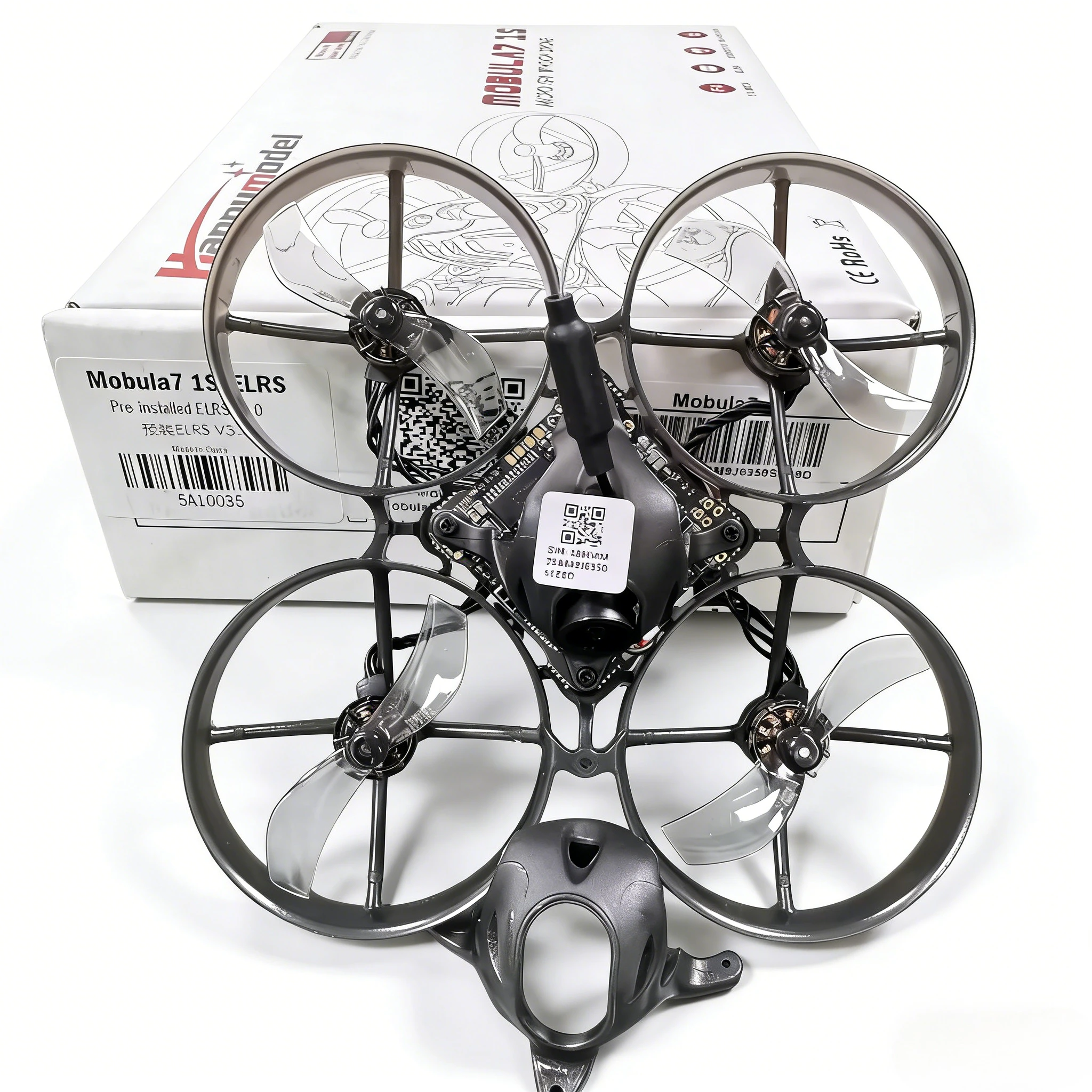 

Happymodel Mobula7 1S 75mm Indoor Whoop FPV Drone, 400mW VTX, ELRS 3.0, RS0802 Motors, Ant Camera.