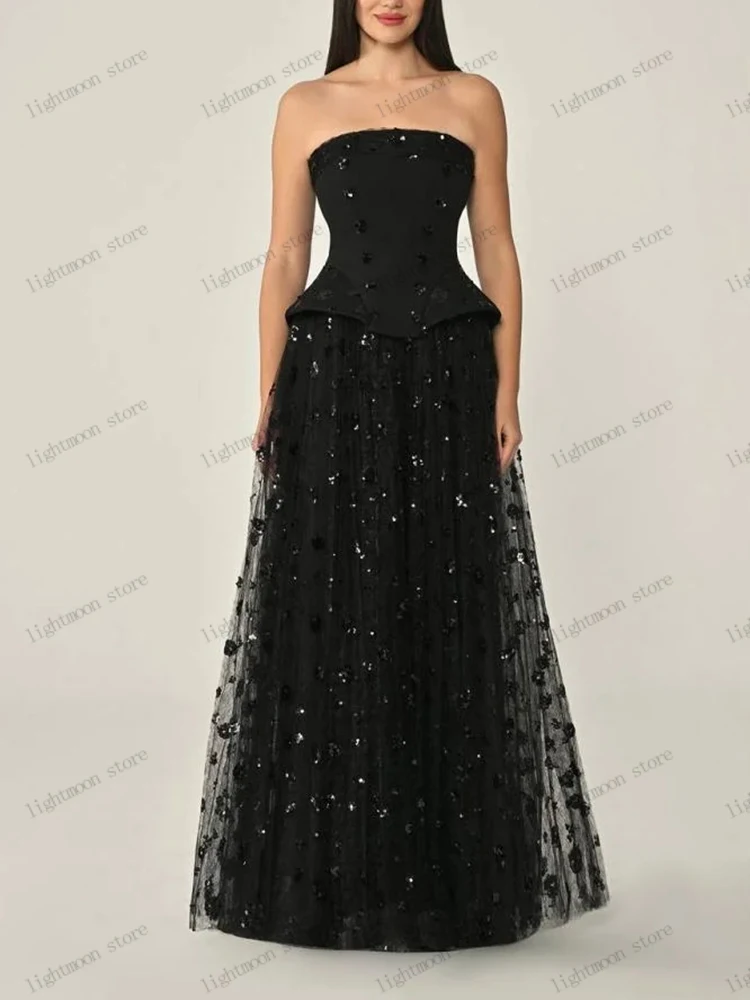 Prachtige avondjurk moderne galajurk kralen applicaties sexy strapless backless gewaden charmante vestidos de gala aangepast