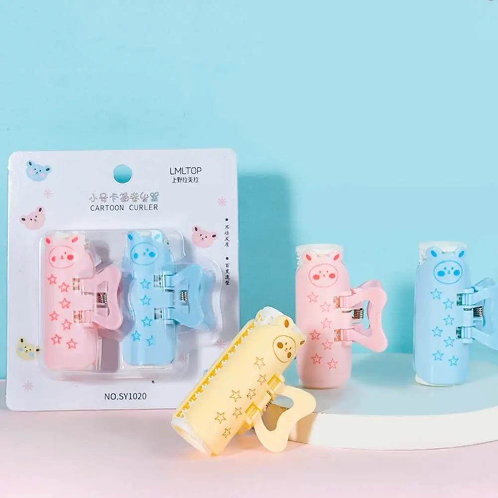 Hairdressing Hair Styling Tool Self-adhesive Cartoon Shaped Bangs Clip Hair roller set Women Bang Curler Lazy Bangs Roller