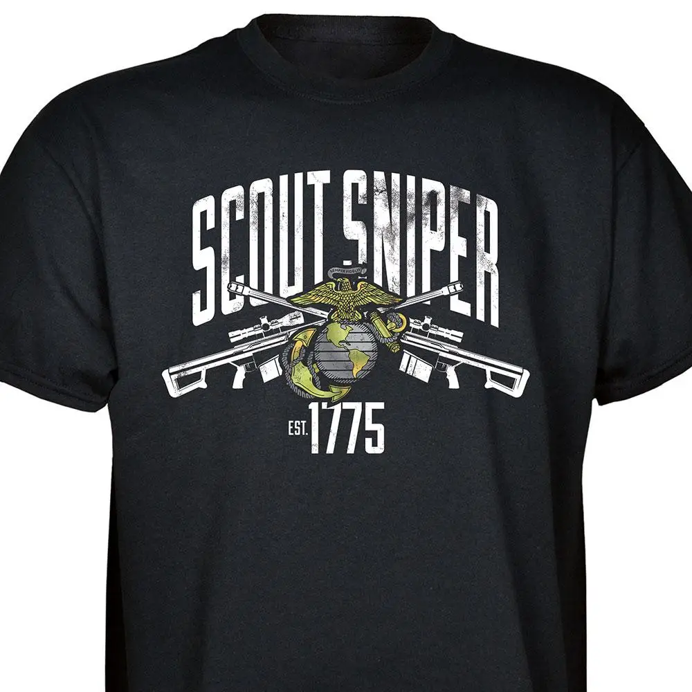 US Marine Corps Scout Sniper T Shirt. Short Sleeve 100% Cotton Casual T-shirts Loose Top Size S-3XL