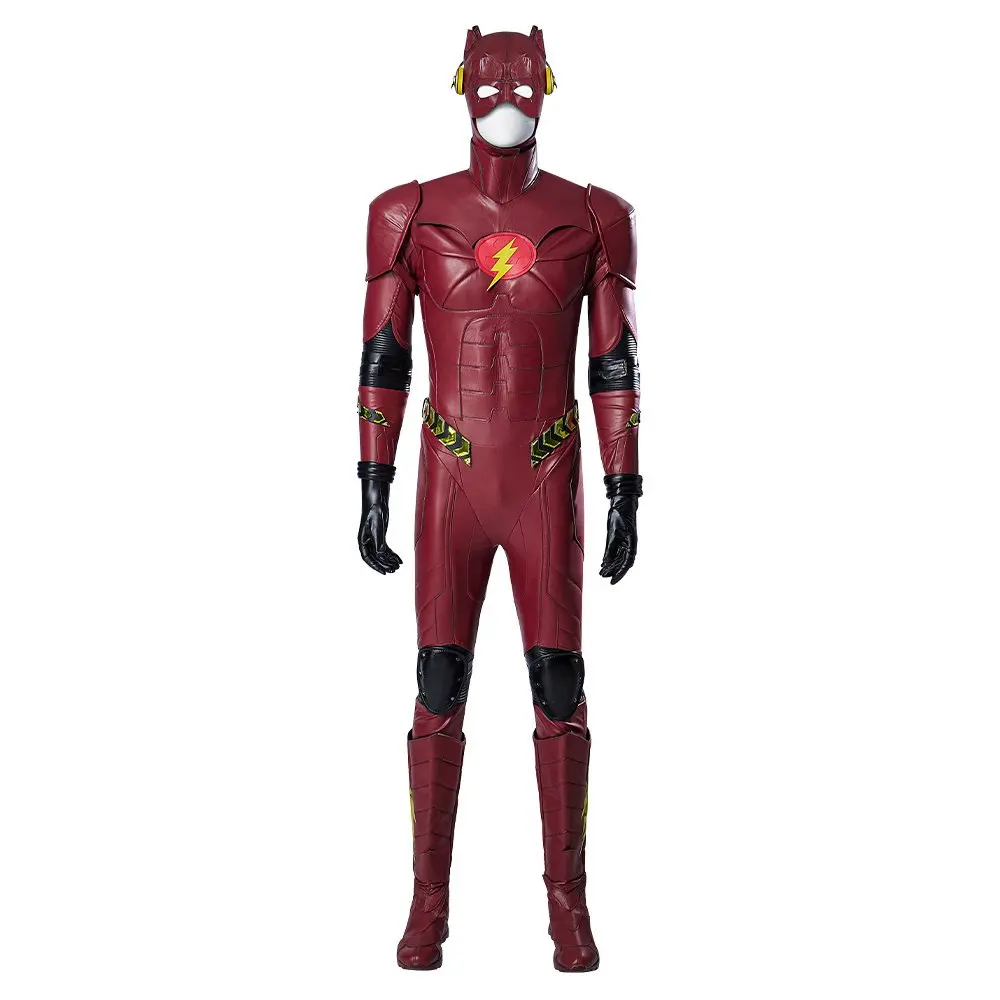 

Barry Cosplay Costume Red Battle Costume Customizable Adult Men Barry Uniform Faux Leather Hero Outfit Halloween Party Costume