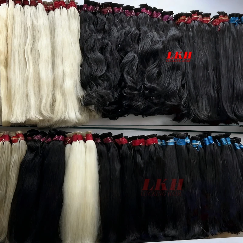 No Weft Human Hair Bulk Extension Virgin 100% Human Hair Deep Curly 10A Bulk Hair Weaving For Braiding Unprocessed Cabelo Humano