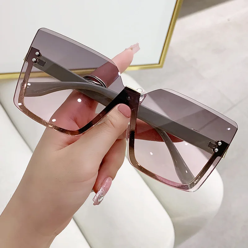 New Borderless Square Sunglasses Women's Brand Designer Fashion Sun Glasses Women Outdoor Travel Eyewear UV400 Oculos De Sol