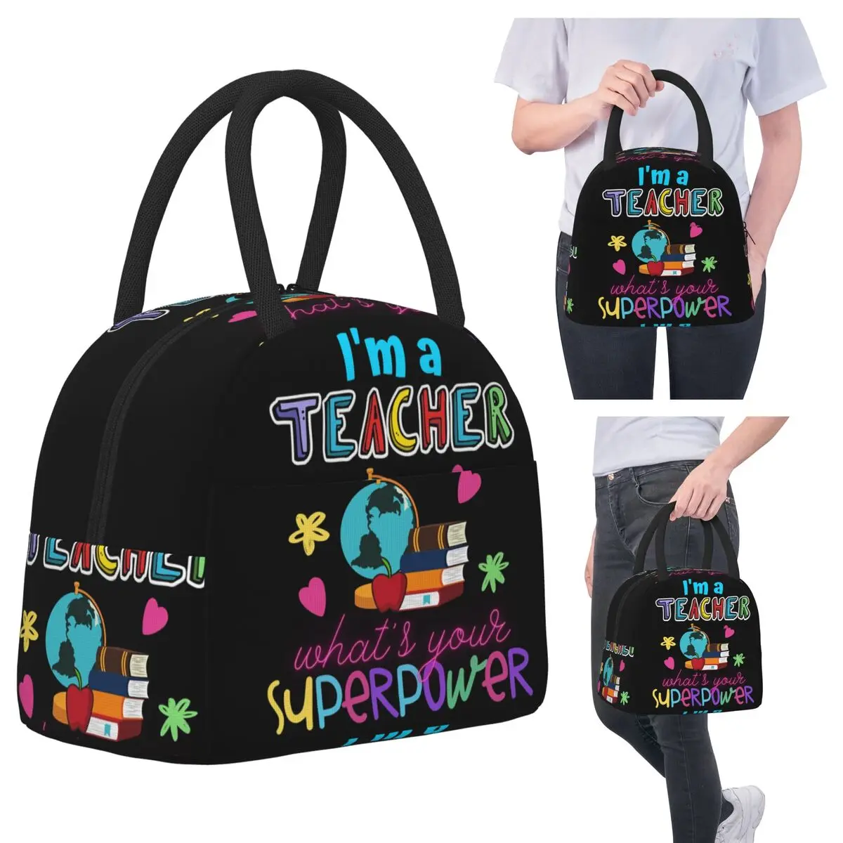 

Я учитель, что_s Your Superpower Изолированная сумка для обеда для детей Школьный холодильник Термальная коробка для еды Сумка Герметичные коробки для завтрака