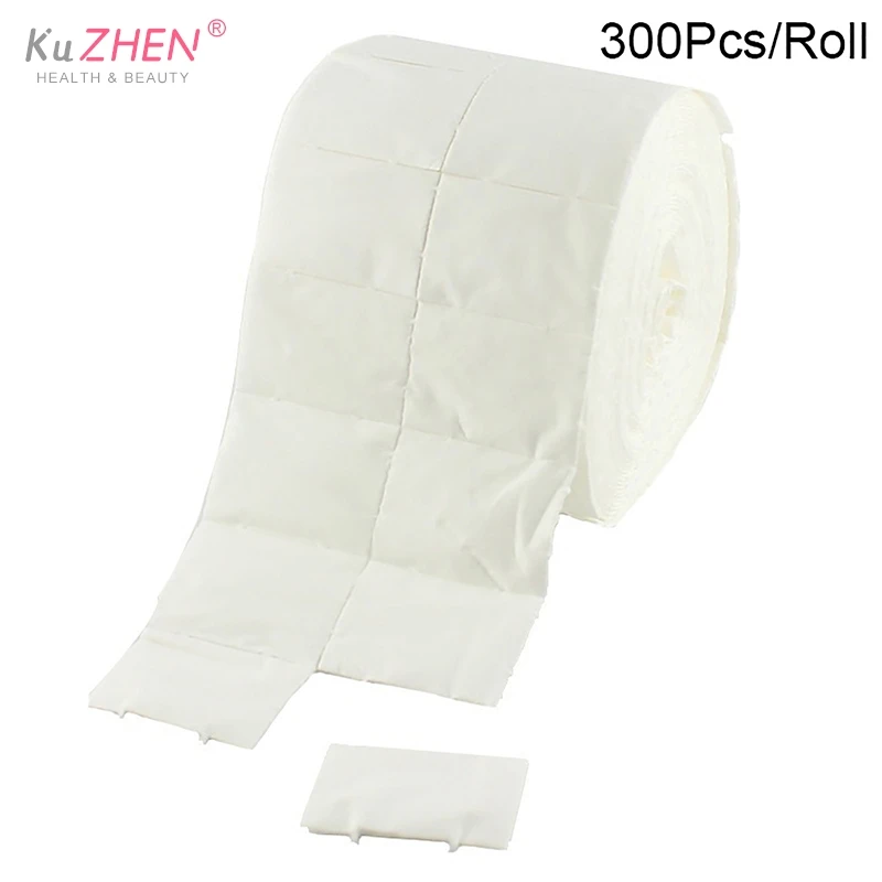 1 Roll/300Pcs Nail Cotton Wipes UV Gel Nail Tips Polish Remover Cleaner Lint Paper Pad Soak Nail Art Cleaning Manicure Tool