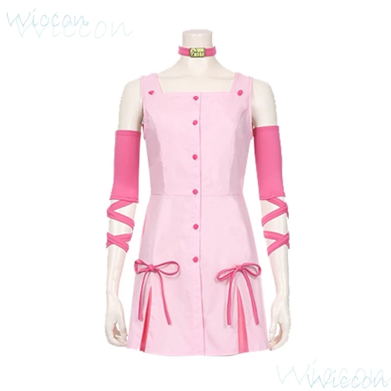 Disfraz de Cosplay de Anime surmoto Reimi para mujer, uniforme diario Bizarre Adventure, vestido rosa, traje de fiesta de diamantes de Halloween