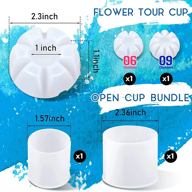 8Pc Paint Pour Cup Bundle Paint Pouring Cup Multi Channel Split Cup For Paint Pouring For DIY Making Resin Acrylic Paint