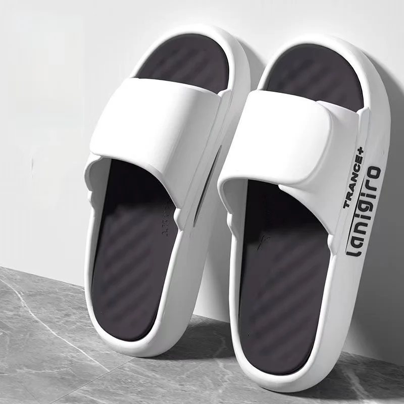 

Мужские летние новые домашние тапочки с открытым носком на толстой подошве, легкие нескользящие уличные повседневные спортивные тапочки с защитой от запаха, тапочки для ванной комнаты