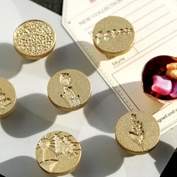 Plant Flower Series Wax Seal Beautiful Art Wax Stamps Head Envelope Invitation Handbook Sealing Craft