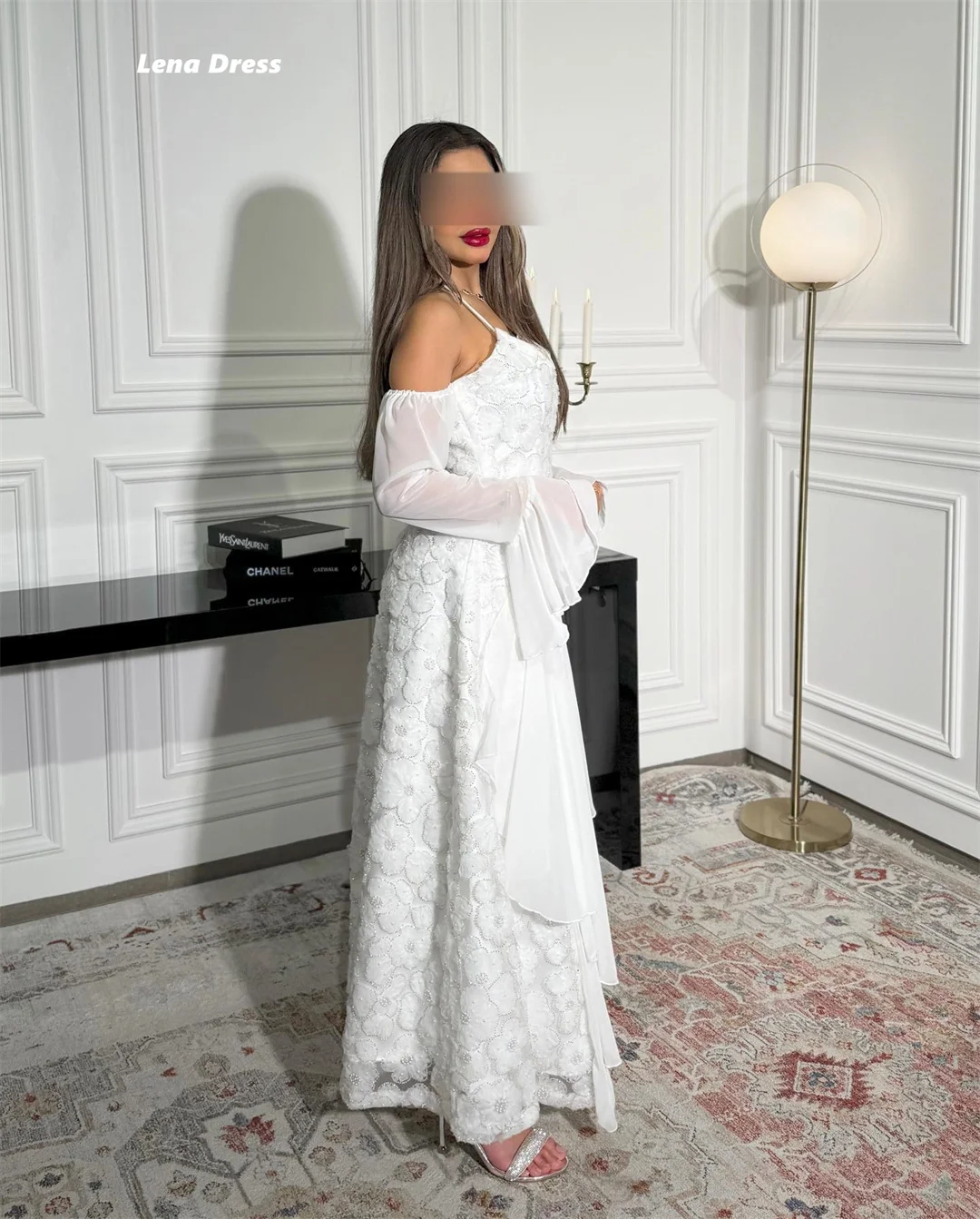 Lena Floral Lace Luxurious Women's Evening Dresses Woman Elegant Party Dresses 2025 Spaghetti Straps Custom Made Line A Prom