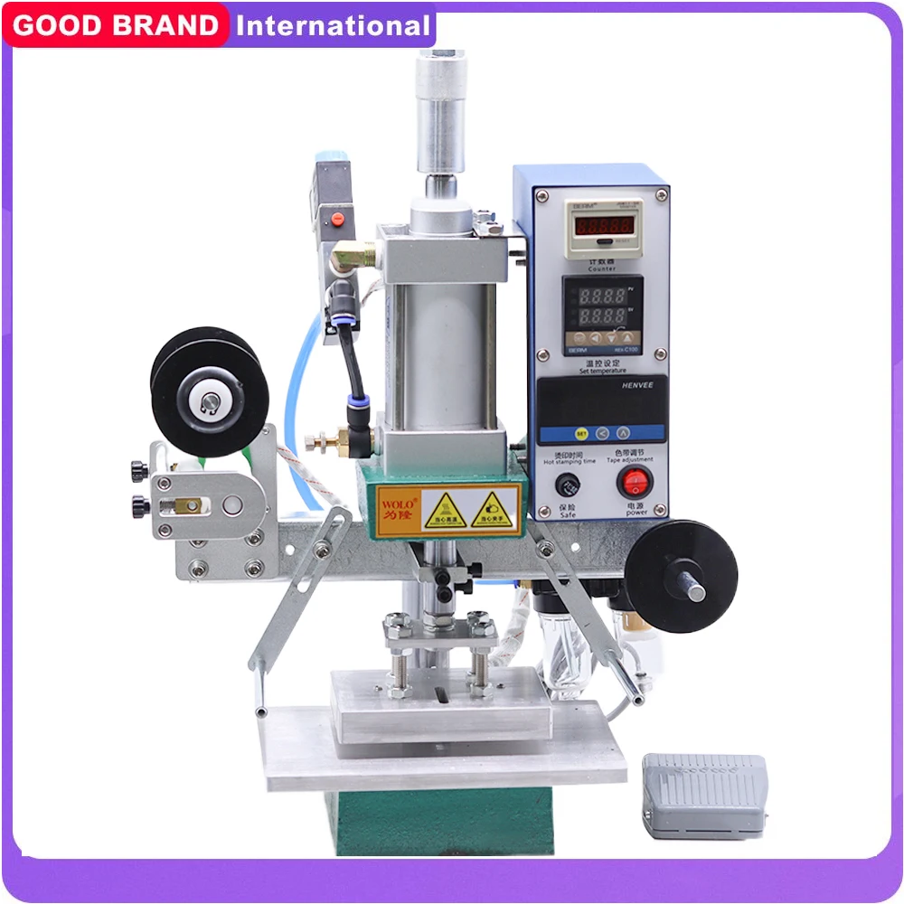 

Pneumatic Handheld Hot Stamping Pressing Bronzing Machine for Card Book Leather Paper Wood, Custom Logo Embossin 220V