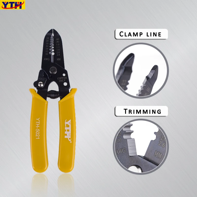 Multifunctional Electrician Pliers Wire Stripping Crimping Wire Stripper Side Cutters Stripper Hand Tools Yellow DIY Tools