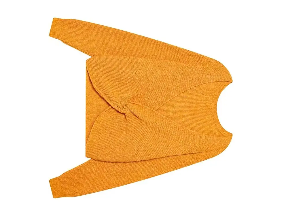 

HH Новая женская осенняя мода, универсальный вязаный пуловер с круглым вырезом и длинными рукавами, украшение на спине, женский свитер для поездок на работу