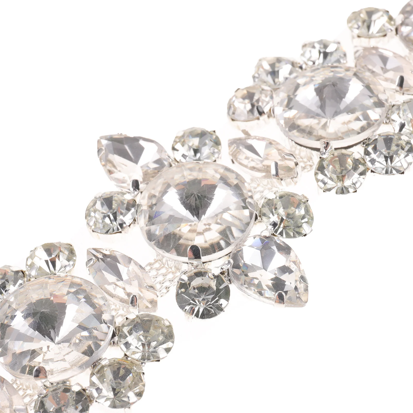 

Rhinestone Flower Chain Patch Applique For Diy Clothing Repair Sewing Accessories Garment Decor Craft Patches