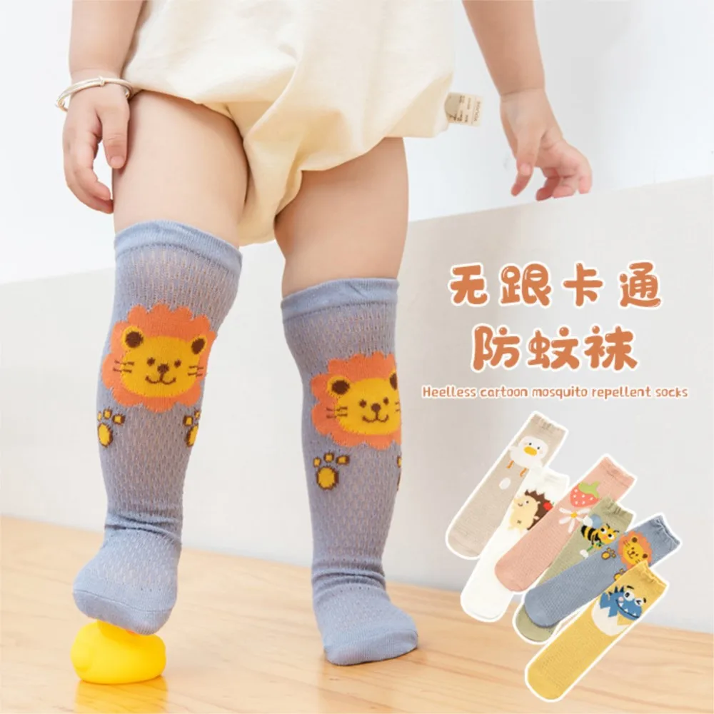 summer thin children socks infant child cotton mesh stockings baby no anti-mosquito socks with cartoon animal sock