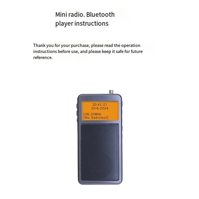 FFYY-Mini Portable Bluetooth Radio FM Stereo Radios Wireless Bluetooth Speaker With Alarm Clock