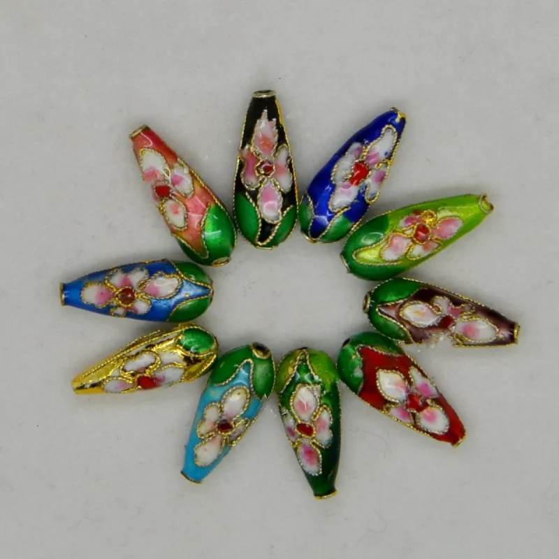 

5pcs Vintage Cloisonne Filigree Multicolor Teardrop Jewelry Beads Enamel Traditional Handcrafts Copper Ethnic Accessories DIY