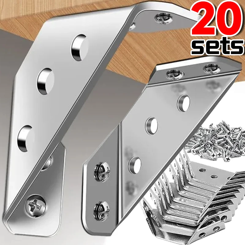 

Wholesale Angle Code Stainless Steel Universal Fixed Brace Kits Cabinet Shelf Right Angle Support Brackets Fastener with Screw
