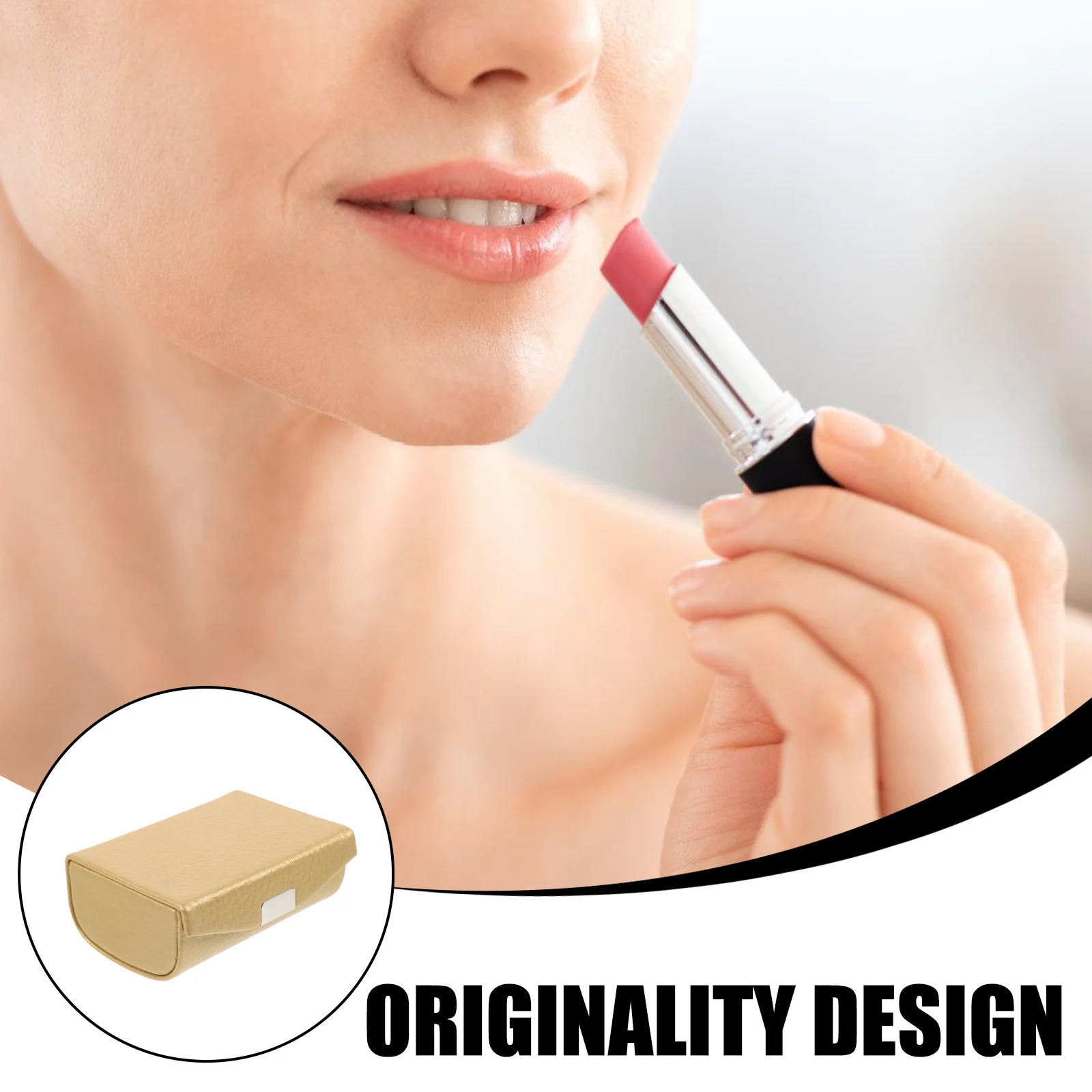 

Lipstick Holder 2 Slots Portable Lipstick Organizer Case Mirror Small Makeup Bag Travel Bag Holder for Purse Makeup Kits